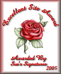 Excellent Site Award from Sue's Signatures